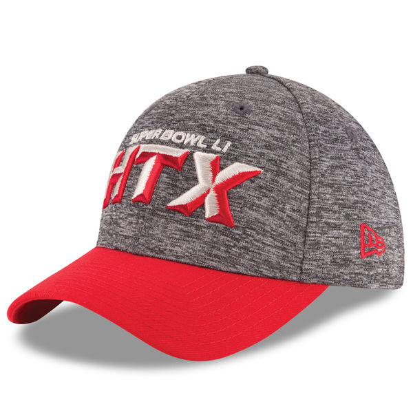 NFL New Era Super Bowl LI HTX Shadow Tech 39THIRTY Flex Hat - Heathered Gray/Red
